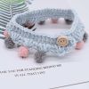 Blue Pet Handmade Knitted Collar Cat Dog Rabbit Ball Cute Necklace Scarf Christmas New Year Crochet Collar Bib